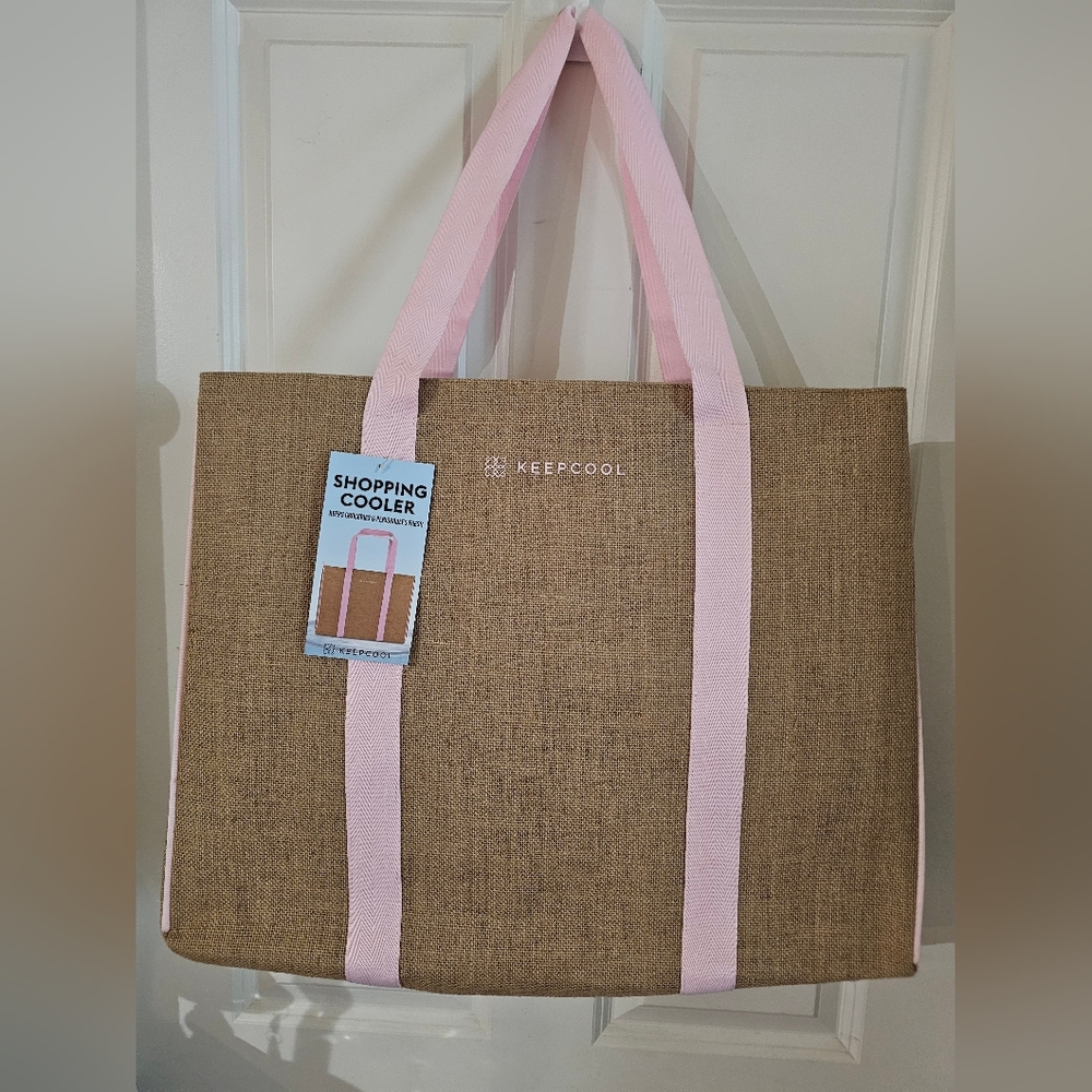 Brown and Pink Tote Bag